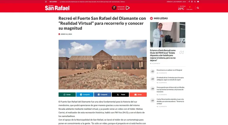 Cobertura de prensa — Diario San Rafael